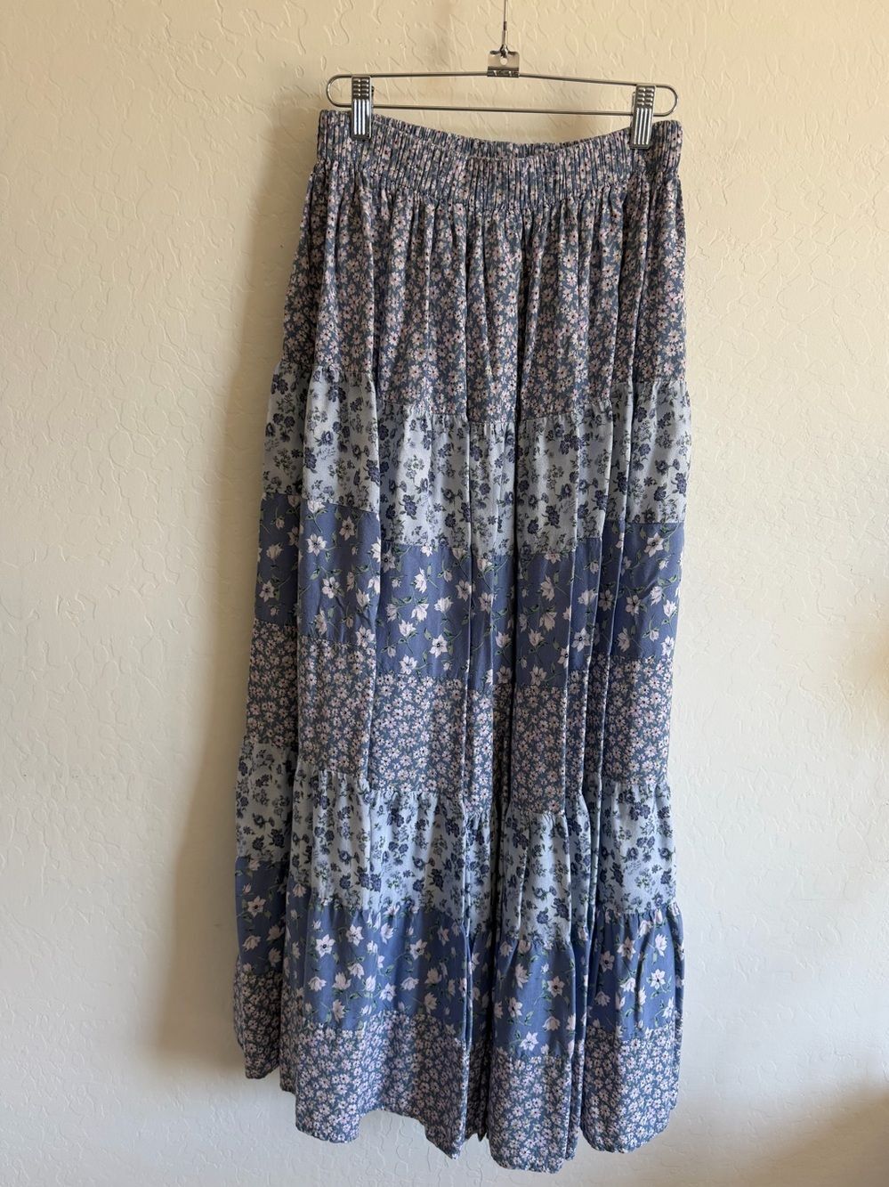 Vintage Shelbi Ranch floral tiered Maxi Skirt OS Made in USA OS